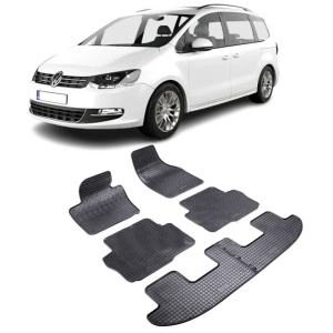 Set 4 covorase Volkswagen Sharan 7M 2010-2022, din cauciuc 100%, compatibile cu autoturismul Volkswagen Sharan v4811