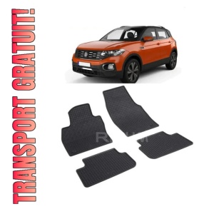 Set 4 covorase Volkswagen T-Cross 2019-prezent, din cauciuc 100%, compatibile cu autoturismul Volkswagen T-Cross