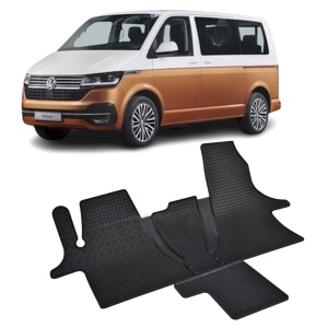Set 4 covorase Volkswagen T6. 1 Transporter/Caravelle/Multivan 2M 2019-prezent, din cauciuc 100%, compatibile cu autoturismul Volkswagen T6 v5171