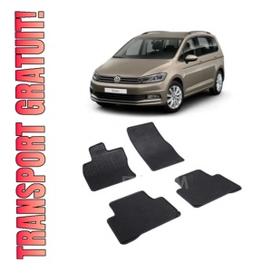 Set 4 covorase Volkswagen Touran 2015-prezent, din cauciuc 100%, compatibile cu autoturismul Volkswagen Touran