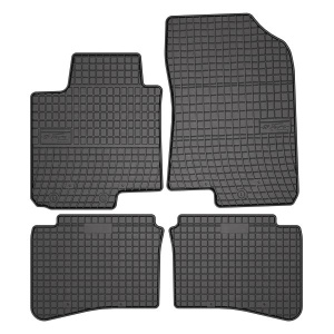 Set 5 covorase auto HYUNDAI i20 II (GB, IB) din 2007-2013, cu covoras tunel median, presuri auto din cauciuc, 4x Stickere auto cu HYUNDAI - Img 3