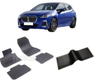 Set 5 covorase BMW SERIA 2 U06 din 11.2021-PREZENT, cu covoras tunel median, CAROSERIE VAN, Presuri cauciuc 100%, compatibil cu autoturismul BMW SERIA 2 U06, Rigum - Img 2