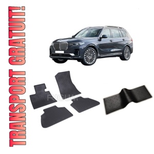 Set 5 covorase BMW X7 G07 din 03.2019-PREZENT, cu covoras tunel median, CAROSERIE SUV, Presuri cauciuc 100%, compatibil cu autoturismul BMW X7 G07, Rigum