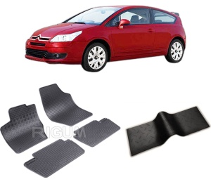 Set 5 covorase CITROEN C4 I din 2004-2010, cu covoras tunel median, CAROSERIE COUPE, Presuri cauciuc 100%, compatibil cu autoturismul CITROEN C4 I, Rigum - Img 2