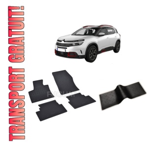 Set 5 covorase CITROEN C5 AIRCROSS PHEV din 01.2020-PREZENT, cu covoras tunel median, CAROSERIE SUV, Presuri cauciuc 100%, compatibil cu autoturismul CITROEN C5 AIRCROSS PHEV, Rigum