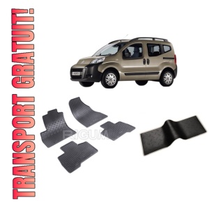 Set 5 covorase CITROEN NEMO 5L din 06.2008-2015, cu covoras tunel median, CAROSERIE VAN 5 LOCURI, Presuri cauciuc 100%, compatibil cu autoturismul CITROEN NEMO 5L, Rigum