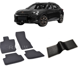 Set 5 covorase CUPRA FORMENTOR ETSI din 2020-PREZENT, cu covoras tunel median, CAROSERIE SUV, Presuri cauciuc 100%, compatibil cu autoturismul CUPRA FORMENTOR ETSI, Rigum - Img 2