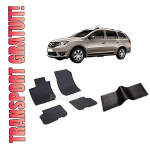 Set 5 covorase DACIA LOGAN II din 09.2013-12.2020, cu covoras tunel median, CAROSERIE COMBI 5 LOCURI, Presuri cauciuc 100%, compatibil cu autoturismul DACIA LOGAN II, Rigum