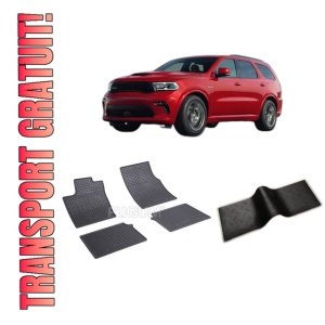 Set 5 covorase DODGE DURANGO 3 WK2 FACELIFT 2 din 2021-PREZENT, cu covoras tunel median, CAROSERIE SUV, Presuri cauciuc 100%, compatibil cu autoturismul DODGE DURANGO 3 WK2 FACELIFT 2, Rigum