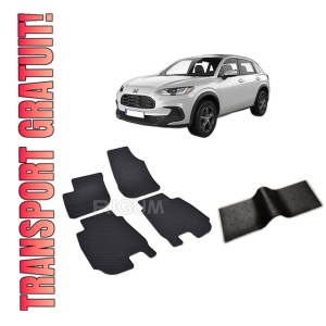 Set 5 covorase HONDA HR-V III din 09.2021-PREZENT, cu covoras tunel median, CAROSERIE SUV, Presuri cauciuc 100%, compatibil cu autoturismul HONDA HR-V III, Rigum