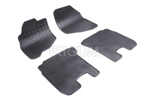Set 5 covorase HONDA JAZZ I din 2002-10.2008, cu covoras tunel median, CAROSERIE HATCHBACK, Presuri cauciuc 100%, compatibil cu autoturismul HONDA JAZZ I, Rigum - Img 3