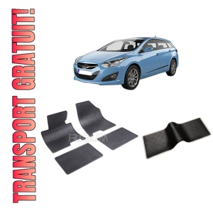 Set 5 covorase HYUNDAI I40 din 07.2011-07.2019, cu covoras tunel median, CAROSERIE COMBI, Presuri cauciuc 100%, compatibil cu autoturismul HYUNDAI I40, Rigum