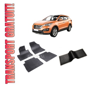 Set 5 covorase HYUNDAI SANTA FE I din 2010-2012, cu covoras tunel median, CAROSERIE SUV, Presuri cauciuc 100%, compatibil cu autoturismul HYUNDAI SANTA FE I, Rigum