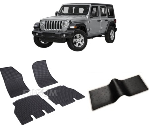 Set 5 covorase JEEP WRANGLER din 05.2018-PREZENT, cu covoras tunel median, CAROSERIE SUV 5 USI, Presuri cauciuc 100%, compatibil cu autoturismul JEEP WRANGLER, Rigum - Img 2