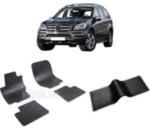 Set 5 covorase MERCEDES GL I X164 din 02.2006-10.2012, cu covoras tunel median, CAROSERIE SUV, Presuri cauciuc 100%, compatibil cu autoturismul MERCEDES GL I X164, Rigum - Img 2