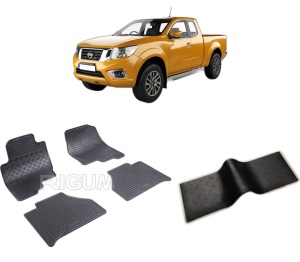 Set 5 covorase NISSAN NAVARA LE NEW din 2007-PREZENT, cu covoras tunel median, CAROSERIE PICK-UP, Presuri cauciuc 100%, compatibil cu autoturismul NISSAN NAVARA LE NEW, Rigum - Img 2