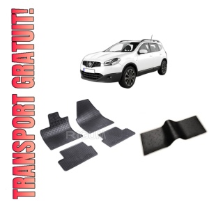 Set 5 covorase NISSAN QASHQAI I din 02.2007-01.2014, cu covoras tunel median, CAROSERIE SUV, Presuri cauciuc 100%, compatibil cu autoturismul NISSAN QASHQAI I, Rigum