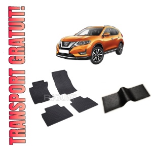 Set 5 covorase NISSAN X-TRAIL T32 din 08.2014-12.2021, cu covoras tunel median, CAROSERIE SUV, Presuri cauciuc 100%, compatibil cu autoturismul NISSAN X-TRAIL T32, Rigum
