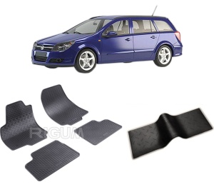 Set 5 covorase OPEL ASTRA H din 2004-12.2014, cu covoras tunel median, CAROSERIE COMBI, Presuri cauciuc 100%, compatibil cu autoturismul OPEL ASTRA H, Rigum - Img 2