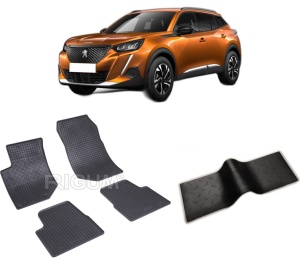 Set 5 covorase PEUGEOT 2008 II din 01.2020-PREZENT, cu covoras tunel median, CAROSERIE SUV, Presuri cauciuc 100%, compatibil cu autoturismul PEUGEOT 2008 II, Rigum - Img 2