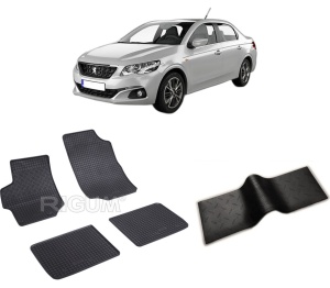 Set 5 covorase PEUGEOT 301 din 02.2013-PREZENT, cu covoras tunel median, CAROSERIE SEDAN, Presuri cauciuc 100%, compatibil cu autoturismul PEUGEOT 301, Rigum - Img 2
