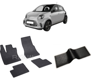 Set 5 covorase SMART FORFOUR EQ din 2017-PREZENT, cu covoras tunel median, CAROSERIE HATCHBACK, Presuri cauciuc 100%, compatibil cu autoturismul SMART FORFOUR EQ, Rigum - Img 2