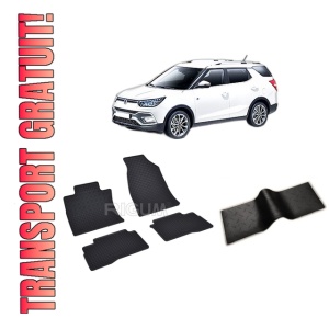Set 5 covorase SSANG YONG GRAND Tivoli din 2021-PREZENT, cu covoras tunel median, CAROSERIE SUV, Presuri cauciuc 100%, compatibil cu autoturismul SSANG YONG GRAND Tivoli, Rigum