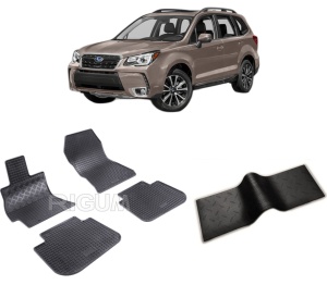 Set 5 covorase SUBARU FORESTER IV din 02.2013-05.2019, cu covoras tunel median, CAROSERIE SUV, Presuri cauciuc 100%, compatibil cu autoturismul SUBARU FORESTER IV, Rigum - Img 2