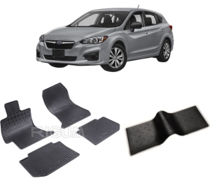 Set 5 covorase SUBARU IMPREZA WRX din 2014-PREZENT, cu covoras tunel median, CAROSERIE HATCHBACK, Presuri cauciuc 100%, compatibil cu autoturismul SUBARU IMPREZA WRX, Rigum - Img 2