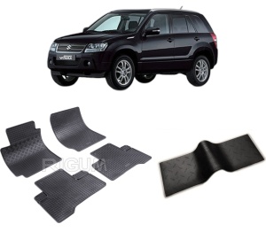 Set 5 covorase SUZUKI GRAND VITARA II din 2005-02.2015, cu covoras tunel median, CAROSERIE SUV, Presuri cauciuc 100%, compatibil cu autoturismul SUZUKI GRAND VITARA II, Rigum - Img 2