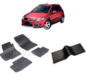 Set 5 covorase SUZUKI SX4 din 2006-08.2013, cu covoras tunel median, CAROSERIE HATCHBACK, Presuri cauciuc 100%, compatibil cu autoturismul SUZUKI SX4, Rigum - Img 2
