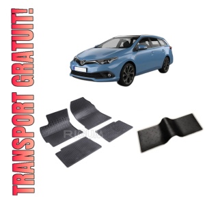 Set 5 covorase TOYOTA AURIS II din 07.2013-12.2018, cu covoras tunel median, CAROSERIE COMBI, Presuri cauciuc 100%, compatibil cu autoturismul TOYOTA AURIS II, Rigum