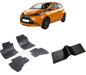 Set 5 covorase TOYOTA AYGO II din 07.2014-11.2021, cu covoras tunel median, CAROSERIE HATCHBACK, Presuri cauciuc 100%, compatibil cu autoturismul TOYOTA AYGO II, Rigum - Img 2