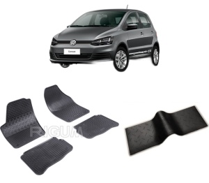 Set 5 covorase VOLKSWAGEN FOX din 2004-12.2011, cu covoras tunel median, CAROSERIE HATCHBACK, Presuri cauciuc 100%, compatibil cu autoturismul VOLKSWAGEN FOX, Rigum - Img 2