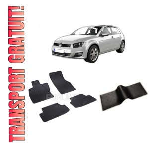 Set 5 covorase VOLKSWAGEN GOLF 7 SPORTSVAN din 05.2014-12.2020, cu covoras tunel median, CAROSERIE VAN, Presuri cauciuc 100%, compatibil cu autoturismul VOLKSWAGEN GOLF 7 SPORTSVAN, Rigum