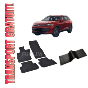 Set 5 covorase VOLKSWAGEN TIGUAN III MHEV din 11.2023-PREZENT, cu covoras tunel median, CAROSERIE SUV, Presuri cauciuc 100%, compatibil cu autoturismul VOLKSWAGEN TIGUAN III MHEV, Rigum