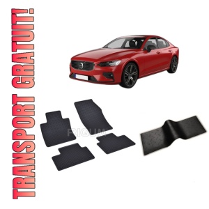 Set 5 covorase VOLVO S 60 III din 10.2018-PREZENT, cu covoras tunel median, CAROSERIE SEDAN, Presuri cauciuc 100%, compatibil cu autoturismul VOLVO S 60 III, Rigum