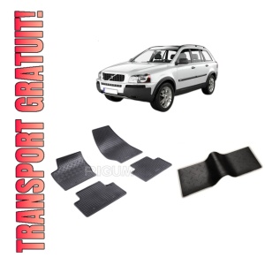 Set 5 covorase VOLVO XC 90 I din 2002-04.2015, cu covoras tunel median, CAROSERIE SUV, Presuri cauciuc 100%, compatibil cu autoturismul VOLVO XC 90 I, Rigum