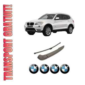 Set brat stergator spate cu lamela pentru BMW Seria X3 (F25) din 2010-2017, pentru spate, din cauciuc siliconat rezistent, 4 stickere auto BMW Seria