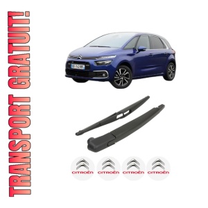 Set brat stergator spate cu lamela pentru CITROEN C4 PICASSO II din 2013-2018, pentru spate, din cauciuc siliconat rezistent, 4 stickere auto CITROEN