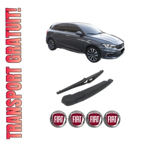 Set brat stergator spate cu lamela pentru FIAT TIPO Hatchback (356_, 357_) din 2016-2020, pentru spate, din cauciuc siliconat rezistent, 4 stickere auto FIAT