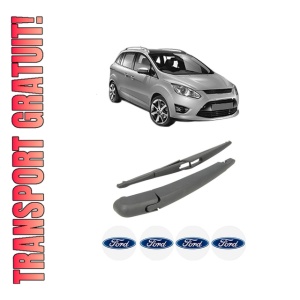 Set brat stergator spate cu lamela pentru FORD C-MAX II (DXA/CB7, DXA/CEU) din 2010-2019, pentru spate, din cauciuc siliconat rezistent, 4 stickere auto FORD