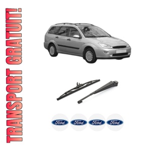 Set brat stergator spate cu lamela pentru FORD FOCUS I Turnier (DNW) din 1999-2004, pentru spate, din cauciuc siliconat rezistent, 4 stickere auto FORD