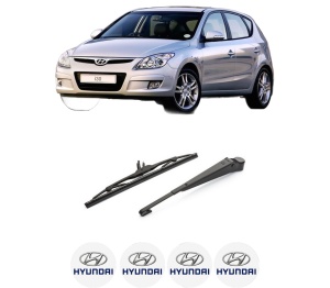 Set brat stergator spate cu lamela pentru HYUNDAI i30 Estate (FD) din 2007-2012, pentru spate, din cauciuc siliconat rezistent, 4 stickere auto HYUNDAI v1832