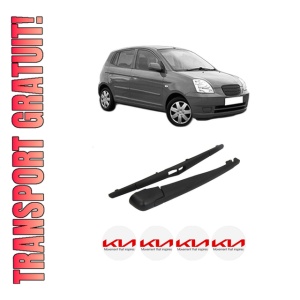 Set brat stergator spate cu lamela pentru KIA PICANTO I (SA) din 2004-2011, pentru spate, din cauciuc siliconat rezistent, 4 stickere auto KIA