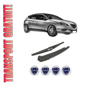 Set brat stergator spate cu lamela pentru LANCIA DELTA III (844_) din 2008-2014, pentru spate, din cauciuc siliconat rezistent, 4 stickere auto LANCIA