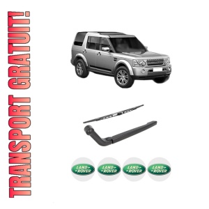 Set brat stergator spate cu lamela pentru LAND ROVER DISCOVERY IV (L319) din 2009-2018, pentru spate, din cauciuc siliconat rezistent, 4 stickere auto LAND ROVER
