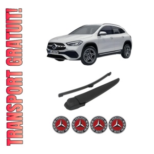 Set brat stergator spate cu lamela pentru MERCEDES-BENZ GLA (H247) din 2020-2023, pentru spate, din cauciuc siliconat rezistent, 4 stickere auto MERCEDES-BENZ