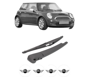 Set brat stergator spate cu lamela pentru MINI MINI (R50, R53) din 2001-2006, pentru spate, din cauciuc siliconat rezistent, 4 stickere auto MINI v1324