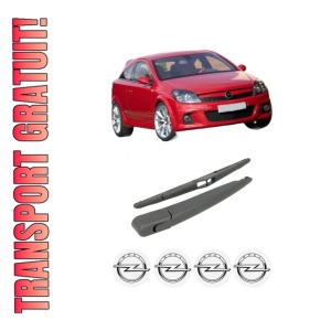 Set brat stergator spate cu lamela pentru OPEL ASTRA H GTC (A04) din 2005-2010, pentru spate, din cauciuc siliconat rezistent, 4 stickere auto OPEL